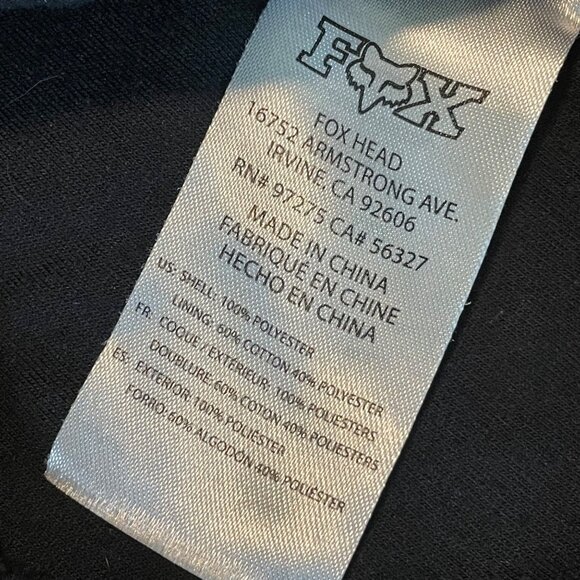 Fox Head Mens Black Hooded Faux Sherpa Lined Fleece Small - Picture 6 of 10